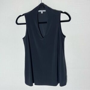 Sympli Charcoal Grey V Neck Wrinkle Resistant Tank Top 6